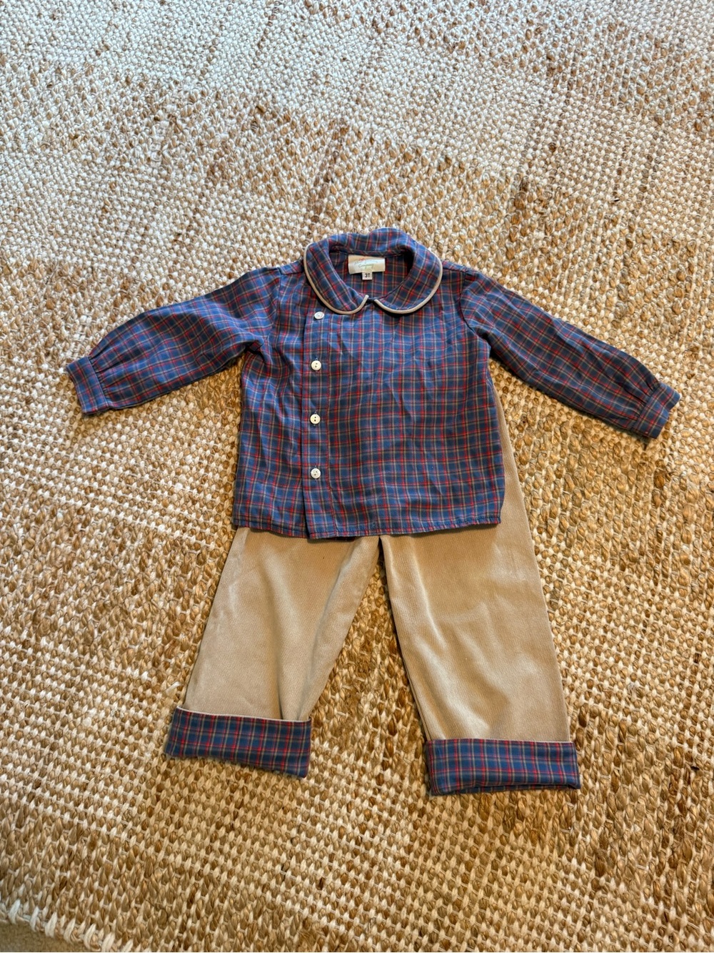 Adorable Plaid and Corduroy Set - 2T